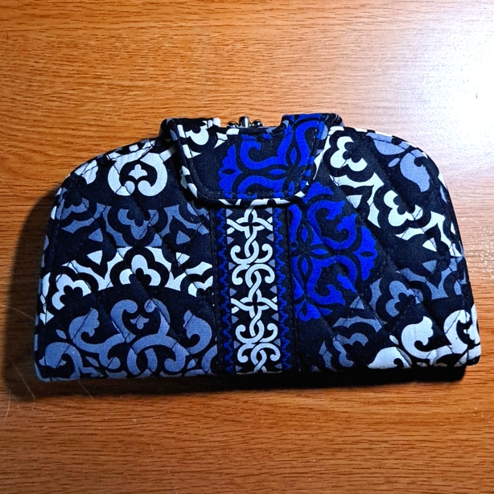 Vera Bradley wallet in Blue, black, gray and white.